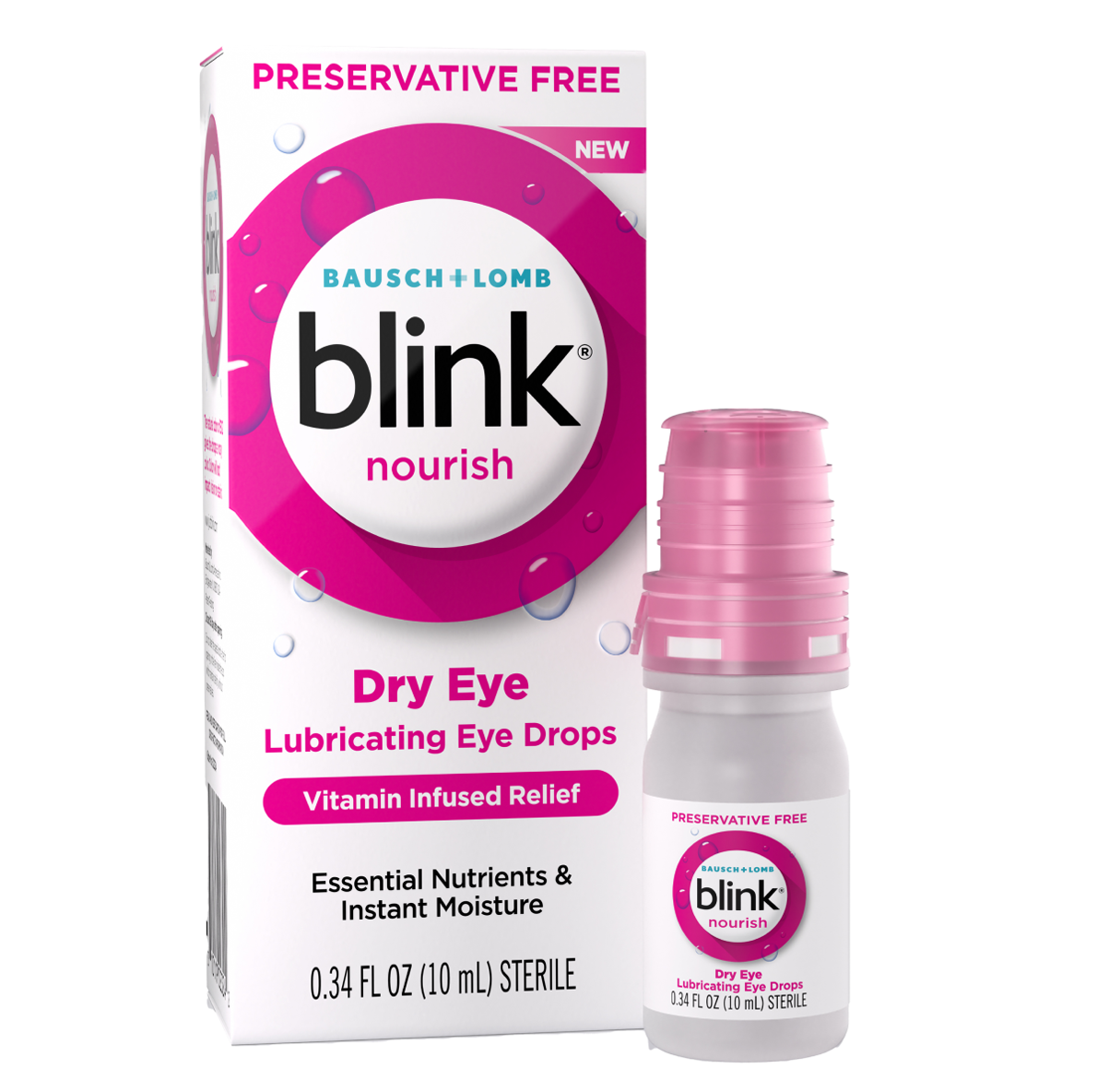 .34 fl oz bottle of Blink® Nourish Lubricating Eye Drops 