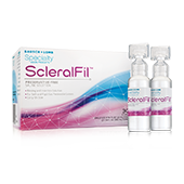 Box of 30 Single-Use Vials of Bausch + Lomb ScleralFil™ Preservative Free Saline Solution