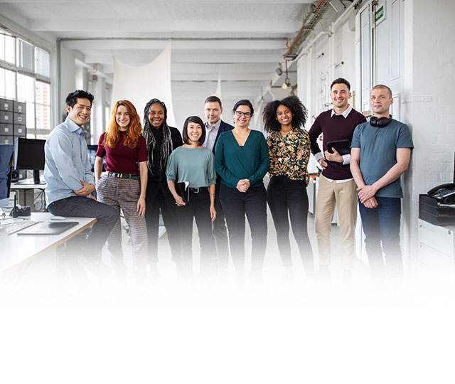 Group of colleagues posing for a picture 